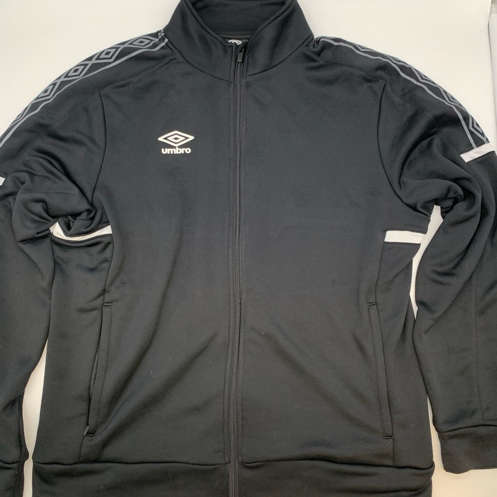 Umbro Black Full Zip Track Jacket Men’s Large L Athletic Sportswear